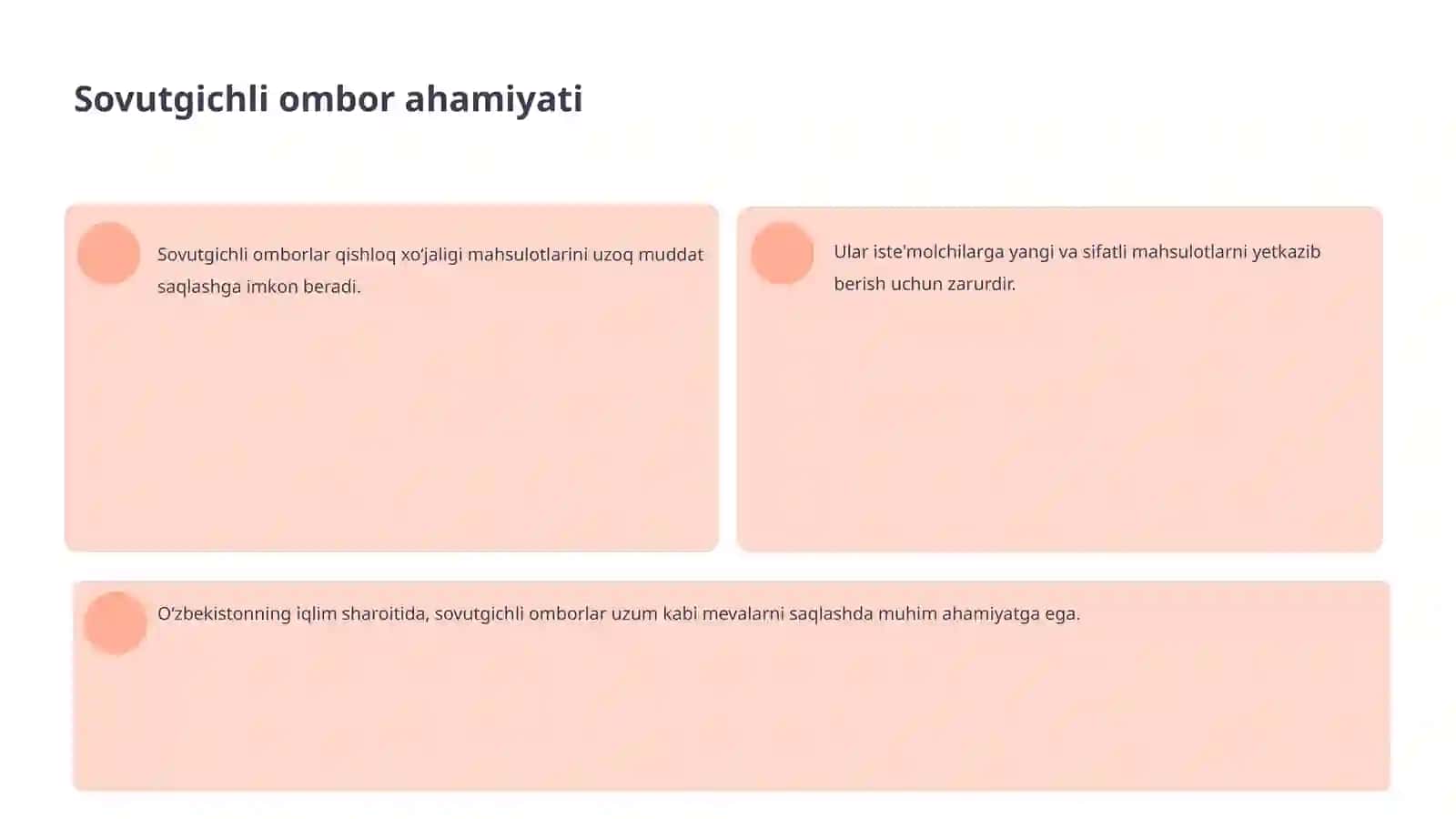 Sovutgichli omborda sig‘imiga mos holda 38 tonna uzumni joylashtirish uchun talab qilinadigan qadoqlash materiallari turi va miqdorini hisoblash 4