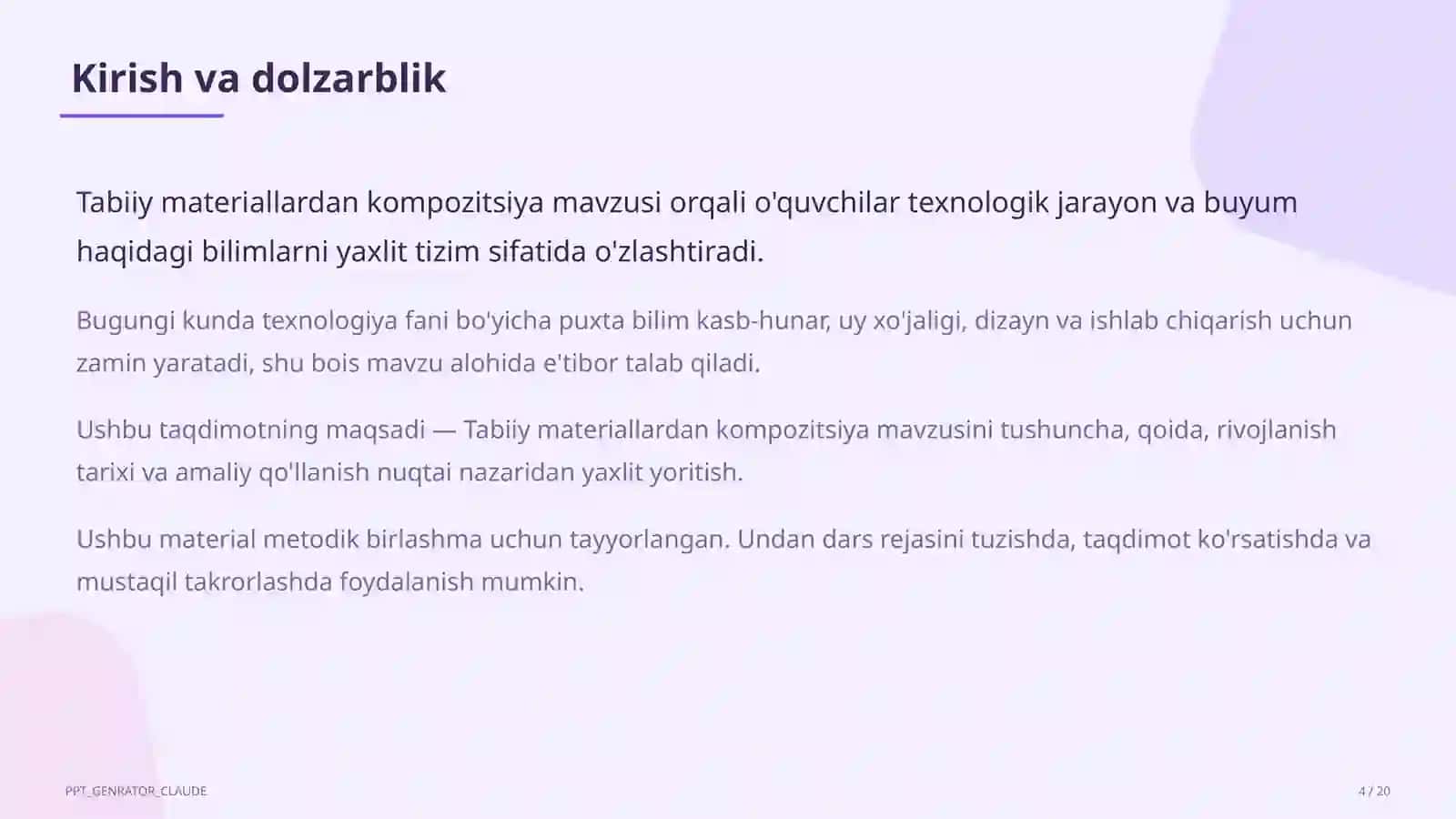 Tabiiy materiallardan kompozitsiya (1-sinf) 4