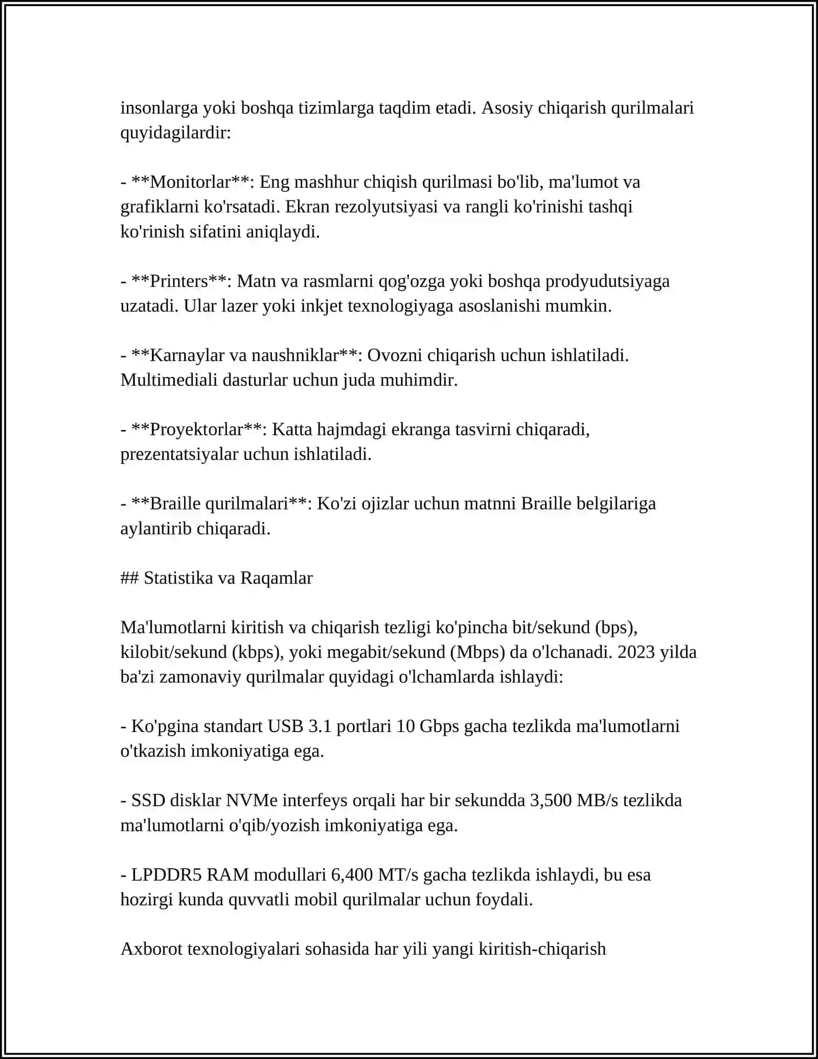 SONNING BARCHA BOLUVCHILARINI KORSATISH DASTURI TUZING C ++ DASTURIDA 4