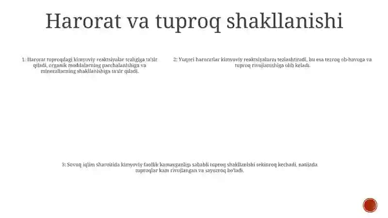 Tuproq Hosil BoʻLishida Iqlimning OʻRni 4