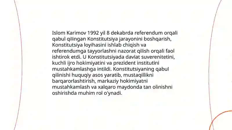 Birinchi prezident Islom Karimovning mustaqillikni mustahkamlashdagi roli 4