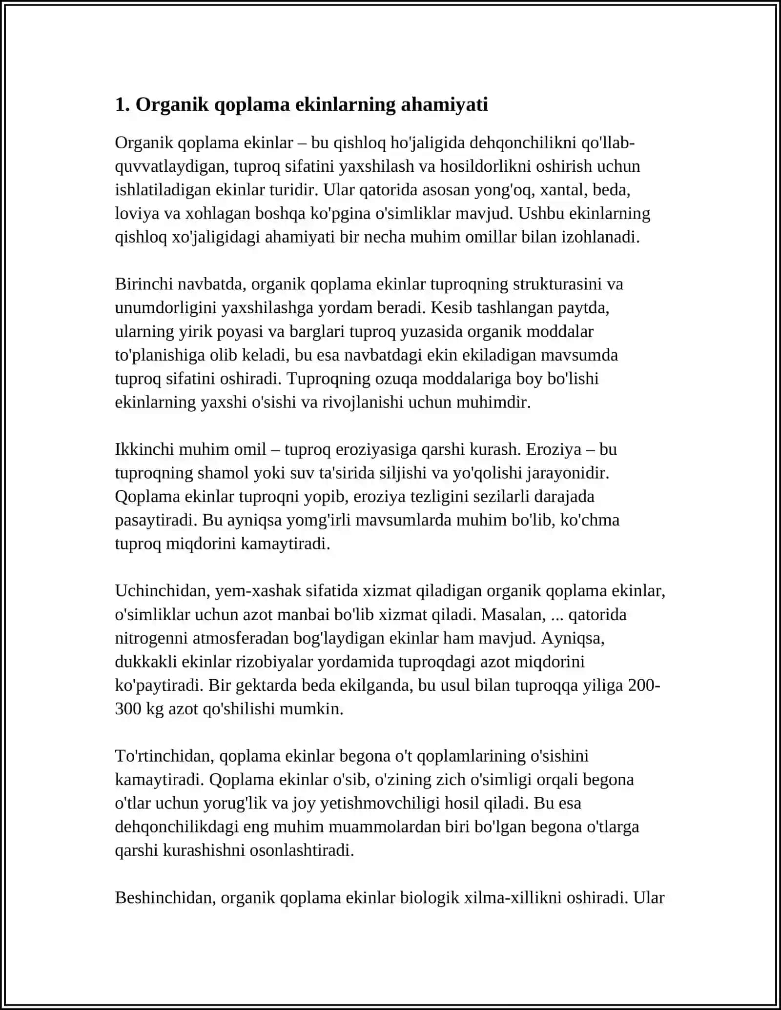ORGANIK DEHQONCHIKDA QOPLAMA EKINLAR YETISHTIRISH 4