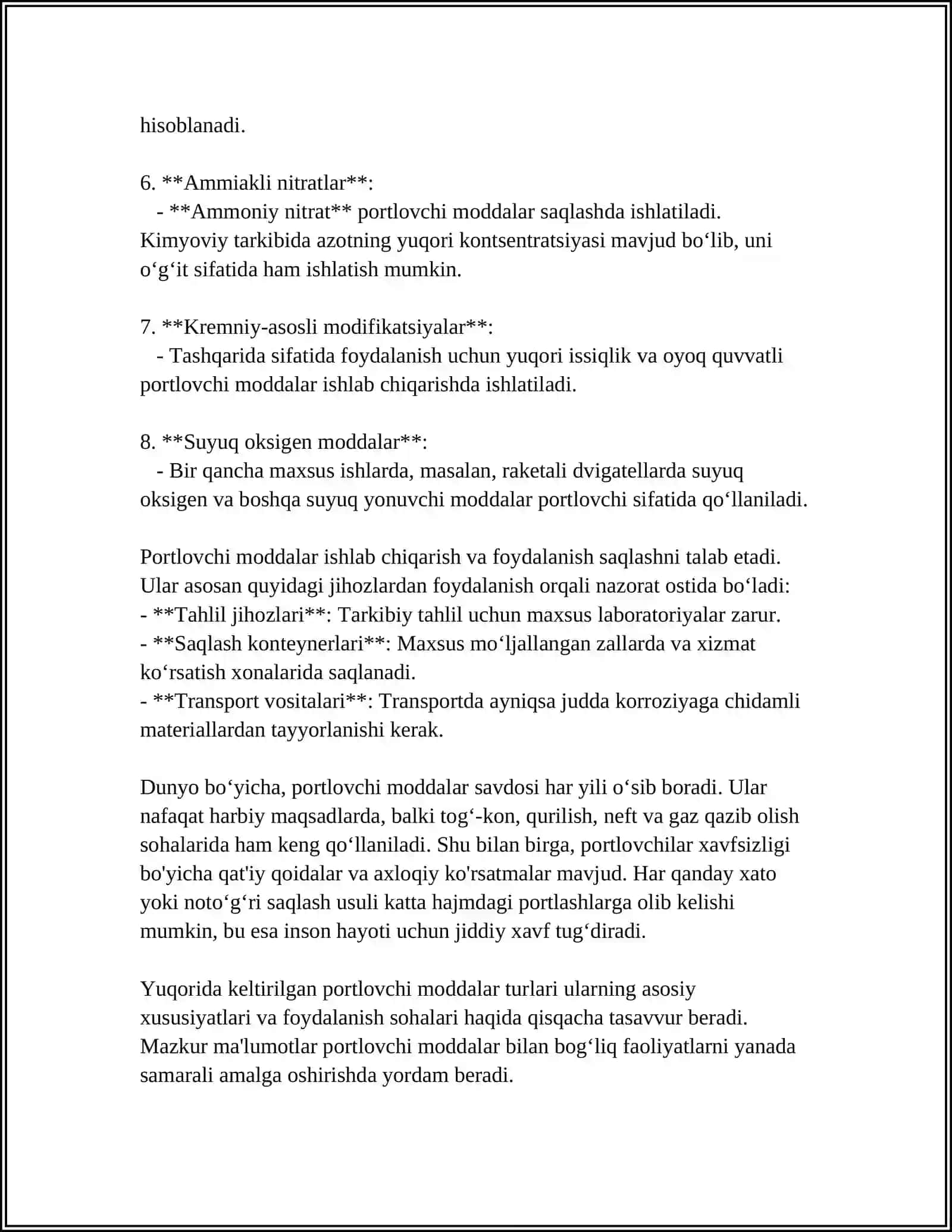 KARYER, SHAXTALARDA QOʻLLANILADIGAN PORTLOVCHI MODDALARNING FARQI? 4