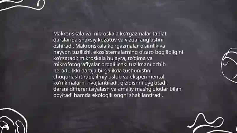 Tabiat bilan tanishtirishda koʻrgazmali metod va usullarining oʻziga xosliklari 4