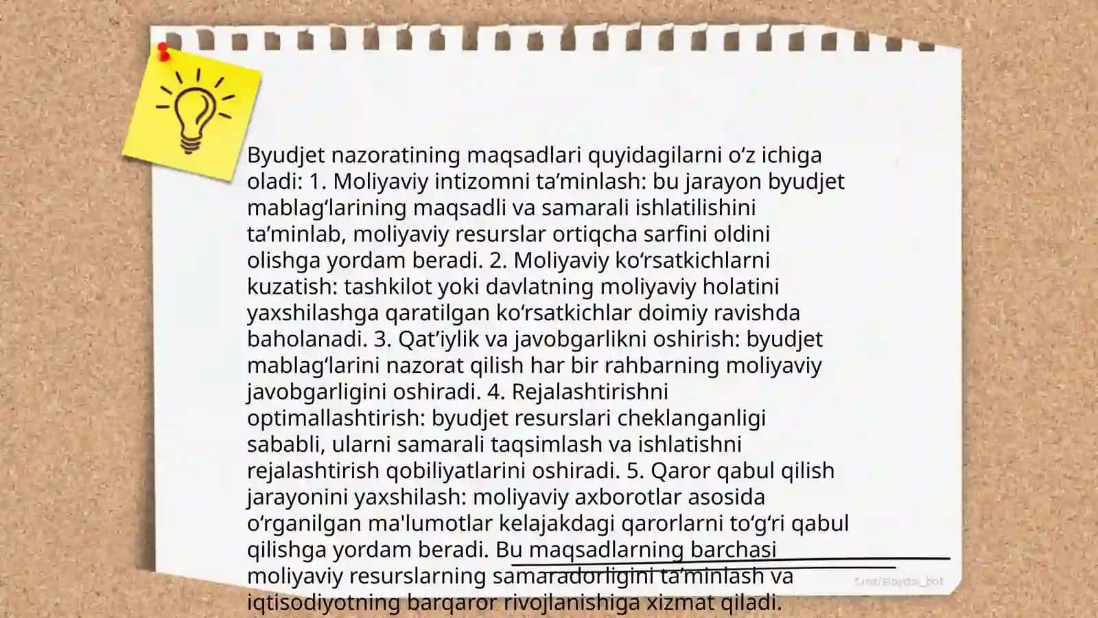 Byujet nazoratini tashkil qilish. 4