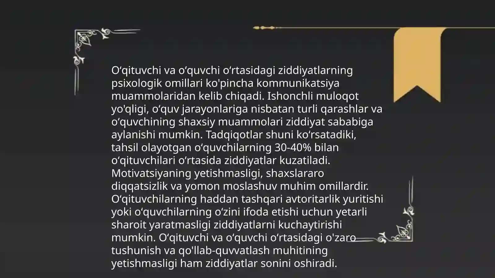 Oʻqituvchi va oʻquvchi oʻrtasidagi ziddiyatlarning riskologik tavsifi 4