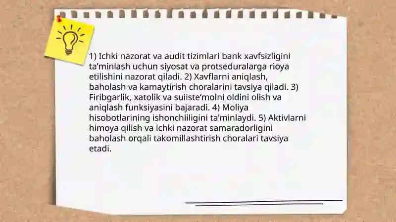 Bank xavfsizligining maqsad vazifalari 4