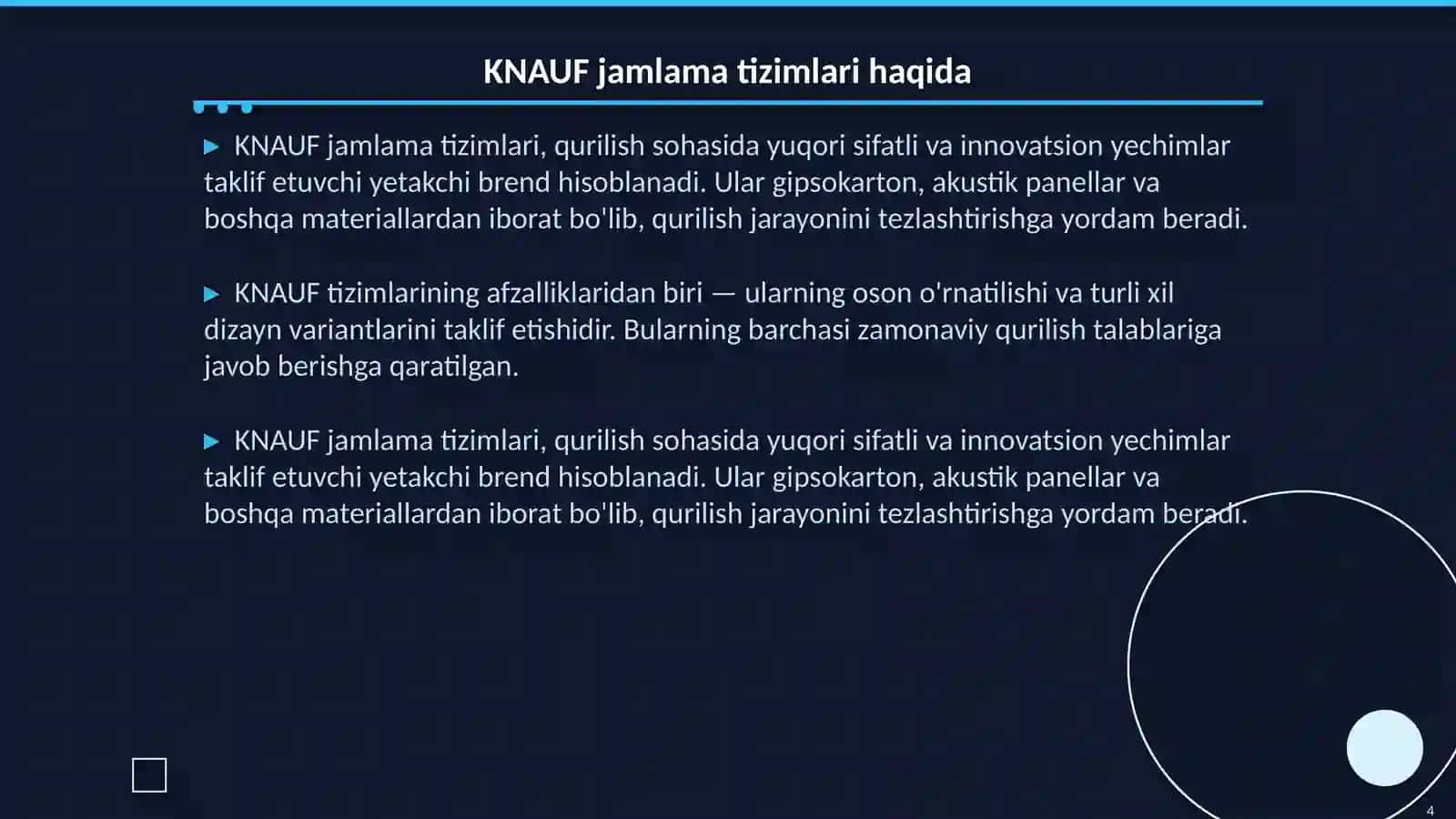 KNAUF jamlama tizimlari 4