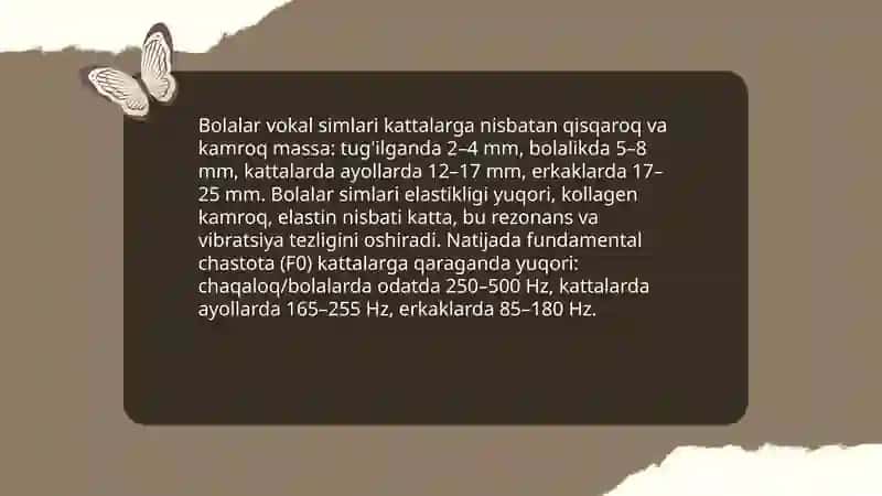 Bolalar ovozining kattalarnikidan farqi 4
