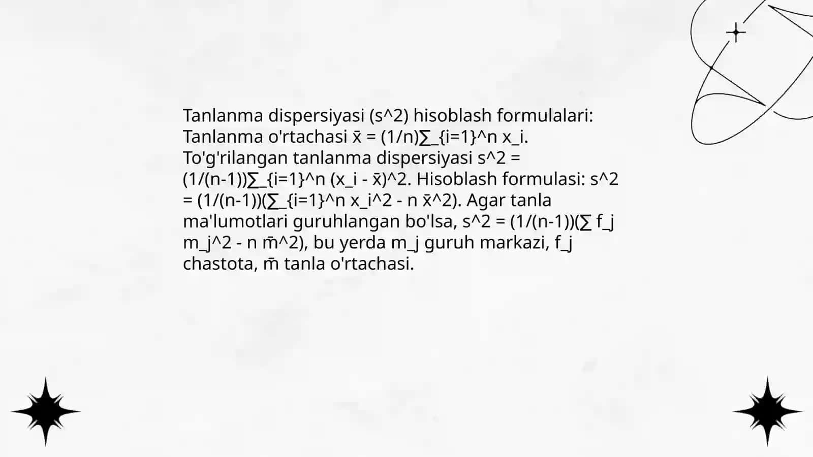Dispersiya bahosi 4