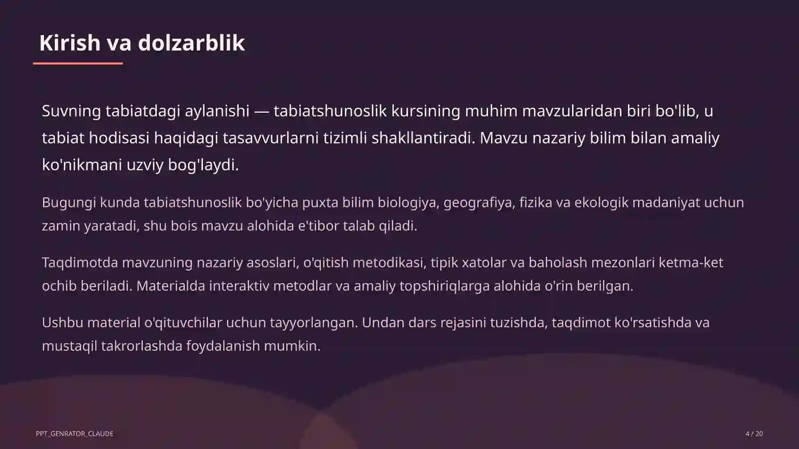 Suvning tabiatdagi aylanishi (2-sinf) 4