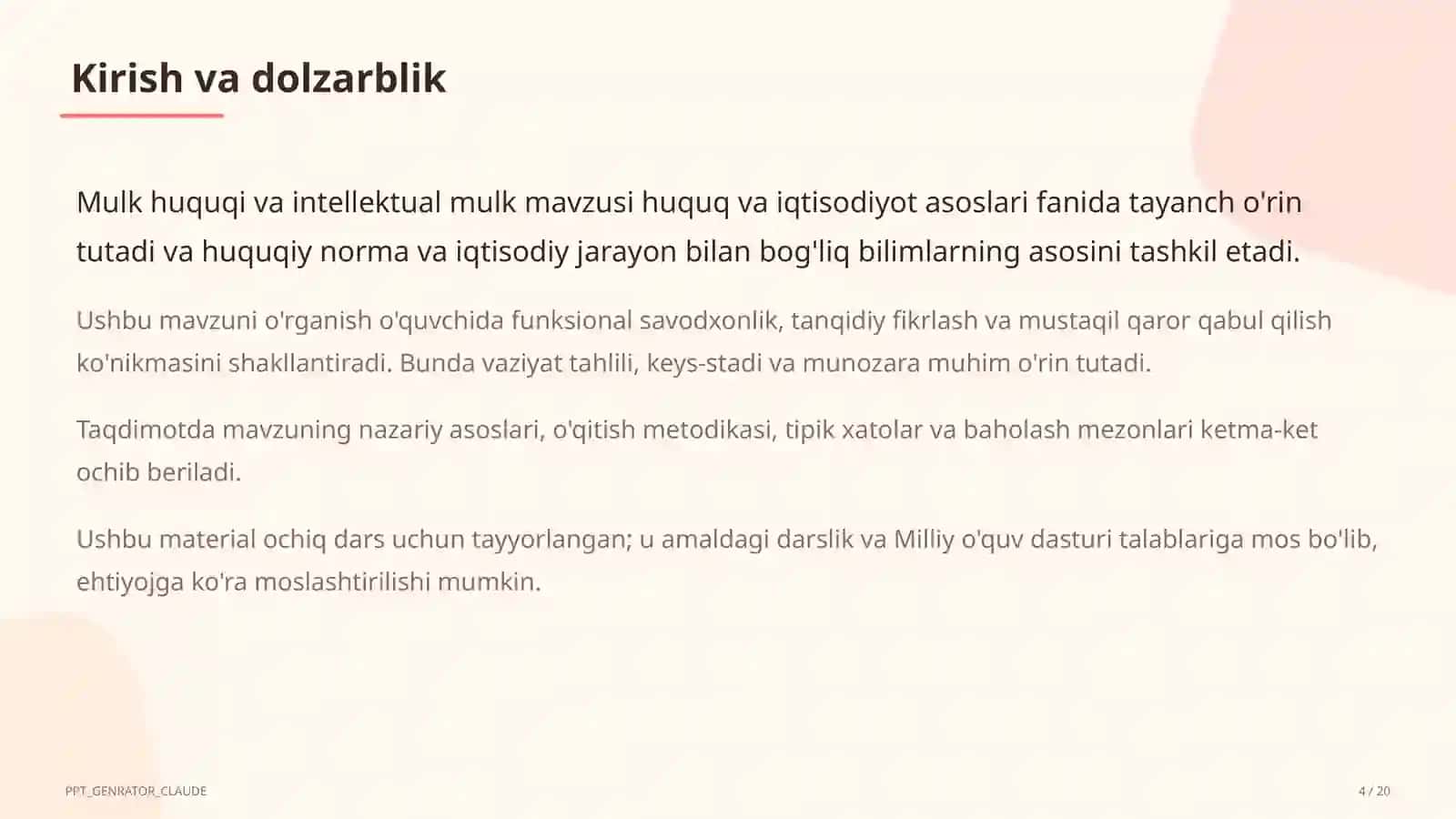 Huquq va iqtisodiyot asoslari (9–11) 4