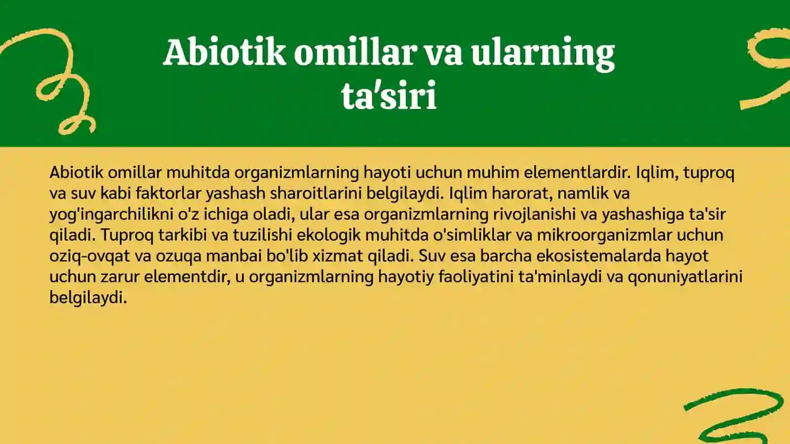 Muhit va ekologik omillar. Muhitga organizmlarning moslashishi 4