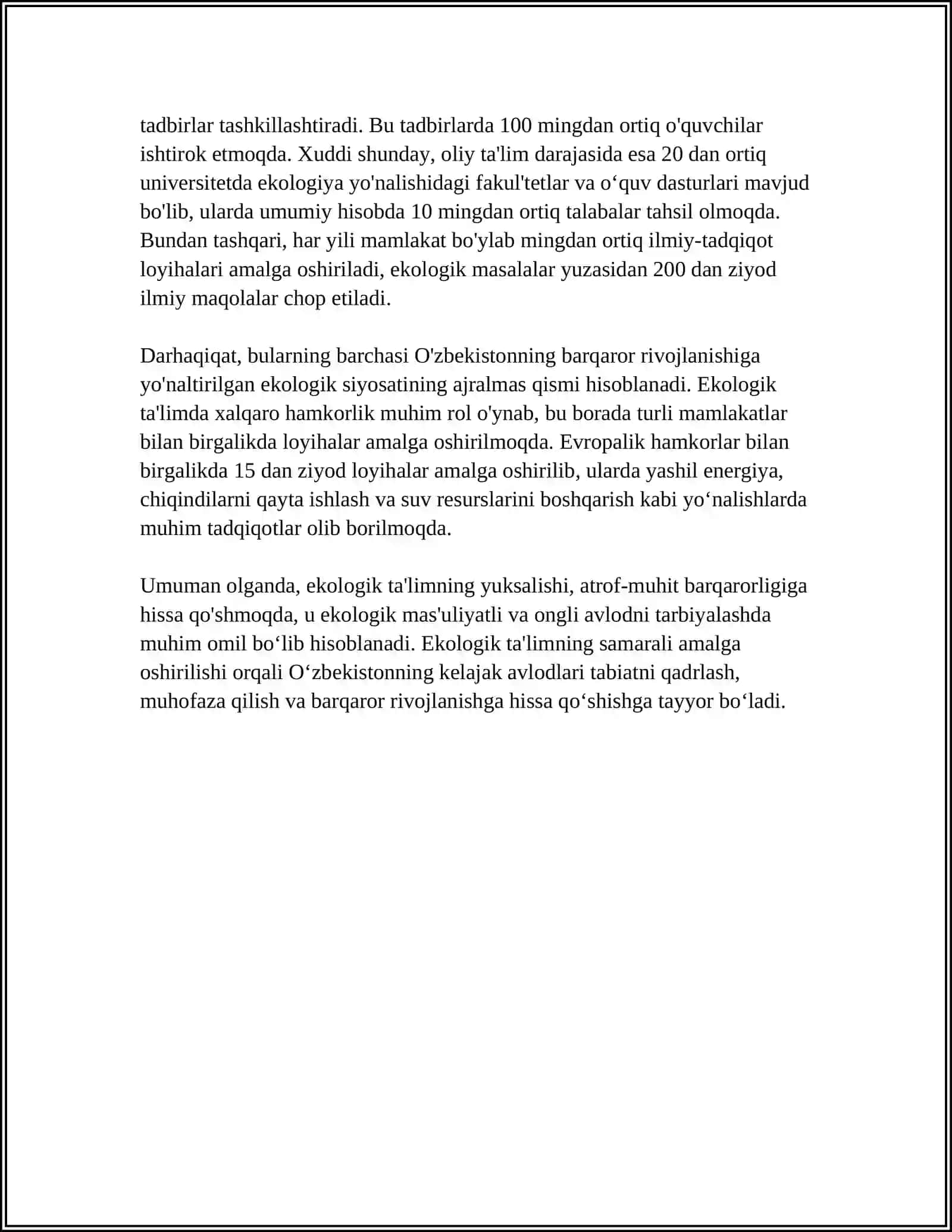JAMOAT SALOMATLIGI TEXNIKUMI MUSTAQIL ISH 4