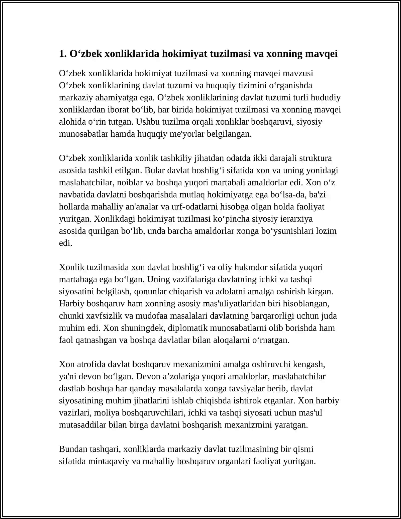 Oʻzbek Xonliklarining Davlat Tuzumi va Huquqi 4