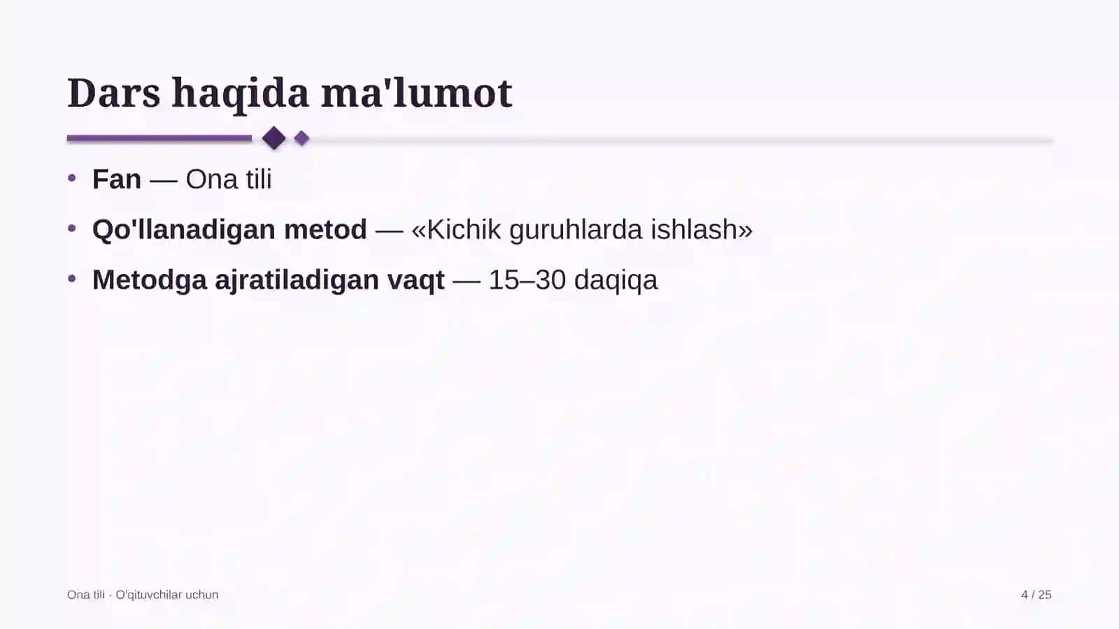 ona tili darslarida kichik guruhlarda ishlash metodidan foydalanish 9661 4