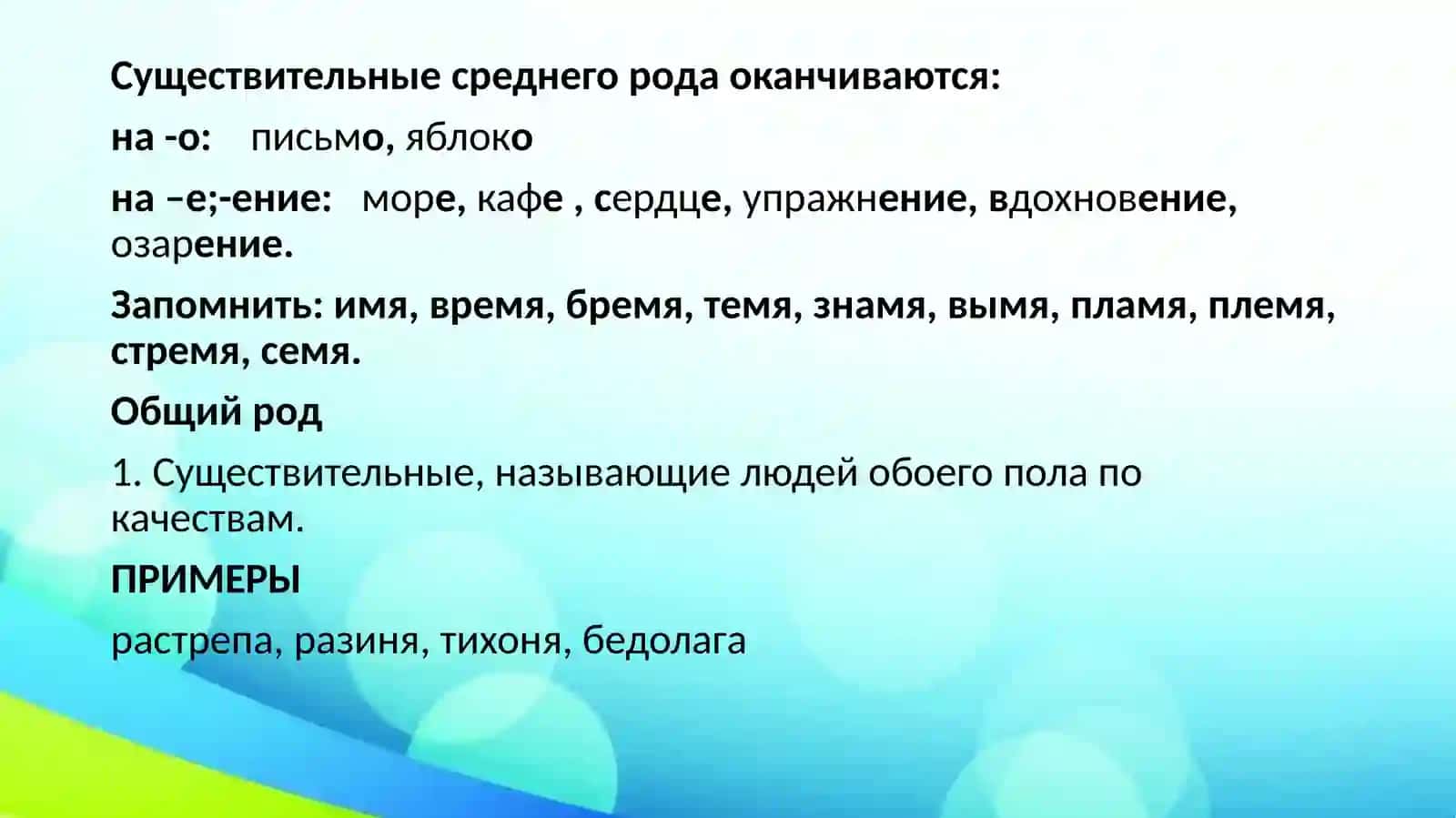 Практическое занятие 3.Грамматическая тема: Категория рода имён существительных (повторение) 4