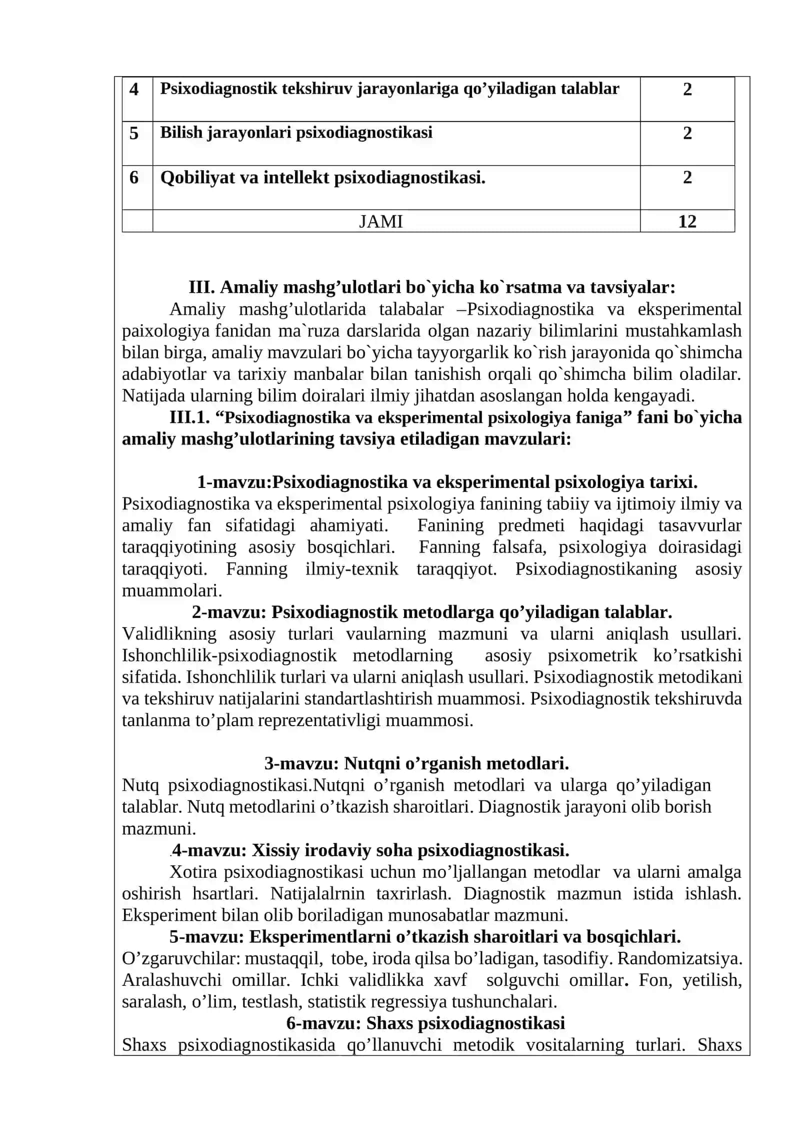 Psixodiagnostika va eksperimental psixologiya fanidan 4