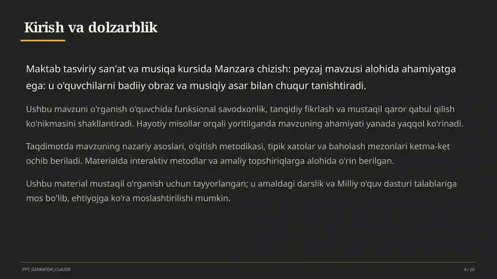 Manzara chizish: peyzaj (3-sinf) 4