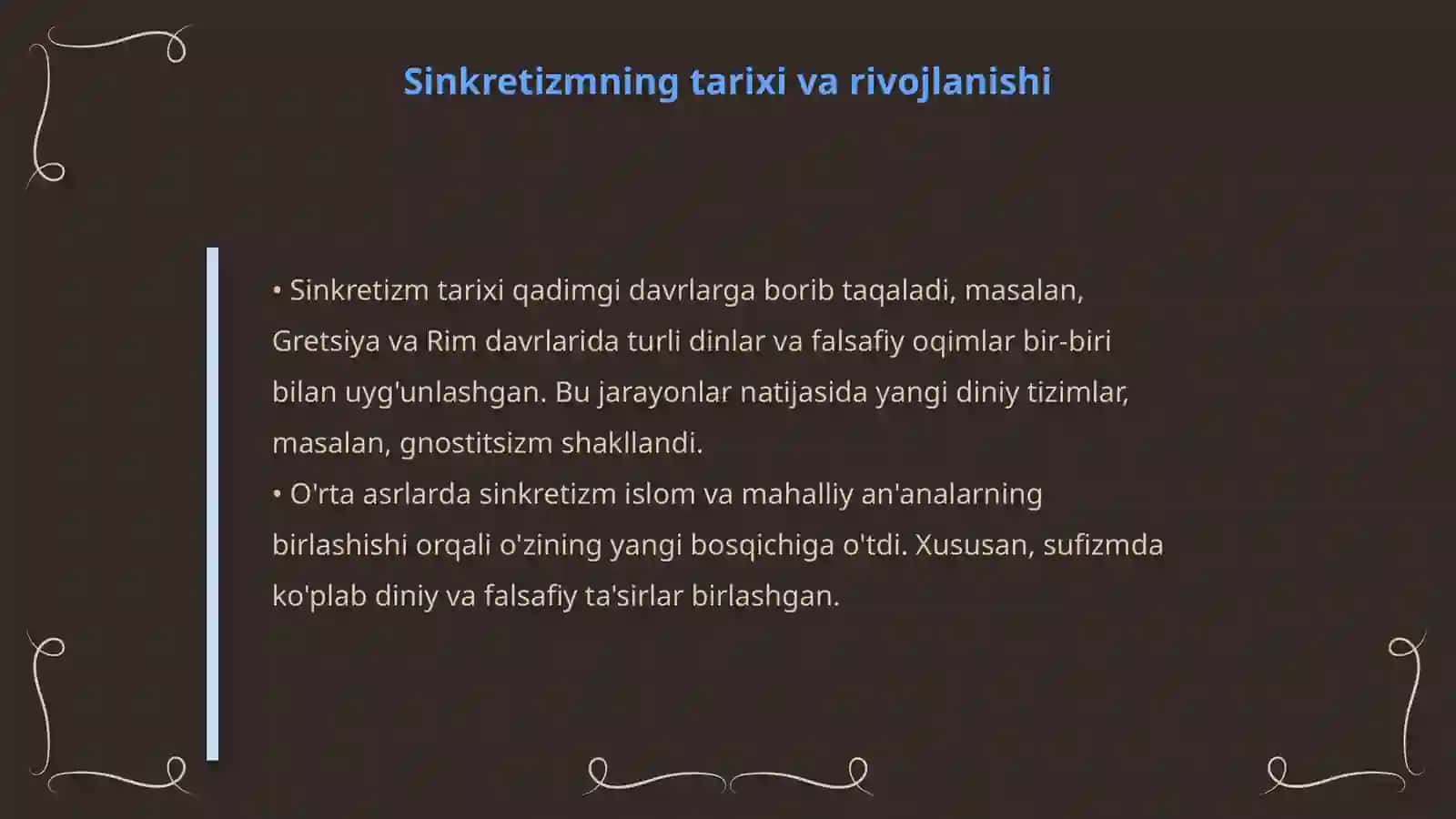 Sinkretizm masalasi va uning oʻrganilishi 4