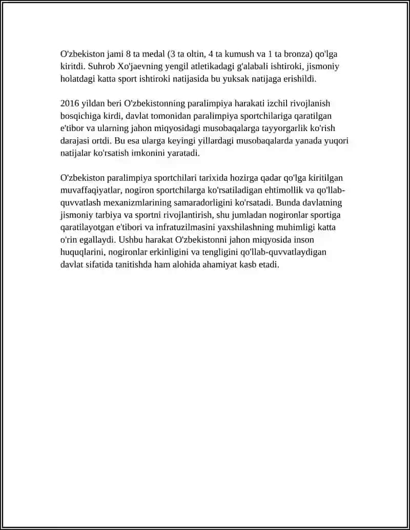 O'ZBEKISTON PARALIMPIYA SPORTCHILARI 4