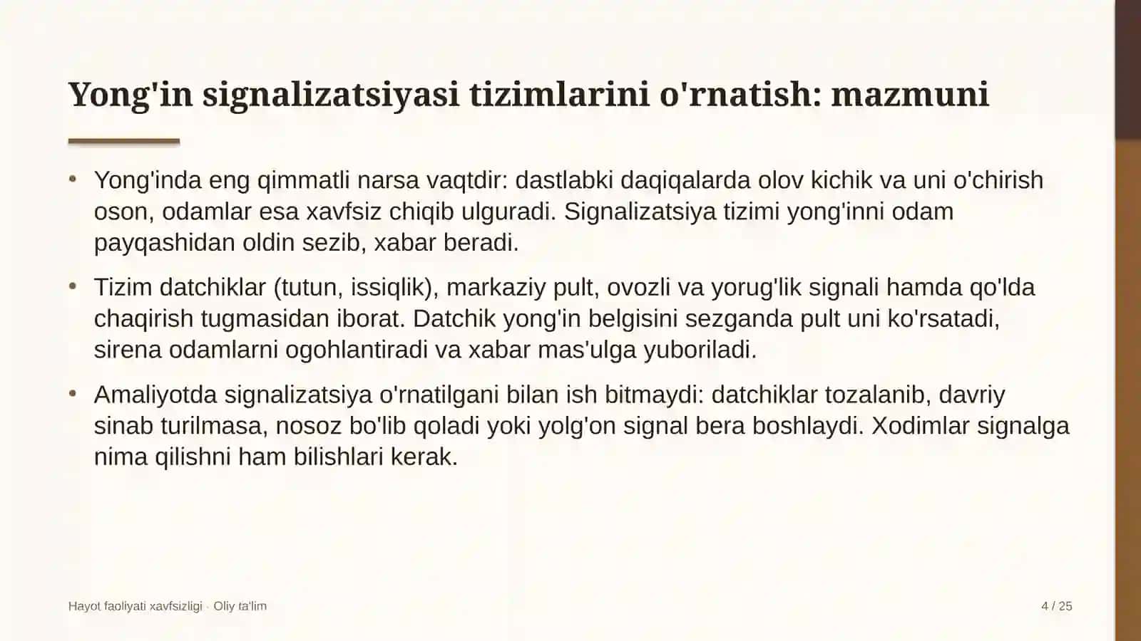 Davlat fuqarolik xizmatida yong'in signalizatsiyasi tizimlarini o'rnatish 4