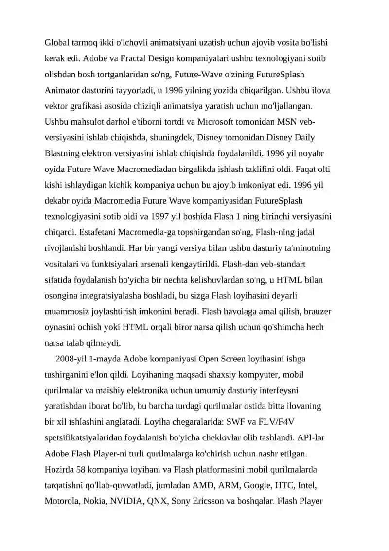 MACROMEDIA FLASH DASTURI VA UNING IMKONIYATLARI 4
