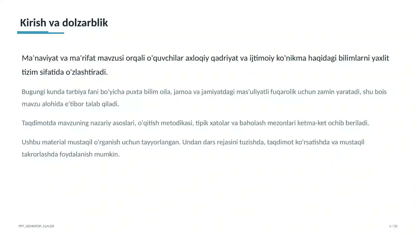 Ma'naviyat va ma'rifat (10-sinf) 4