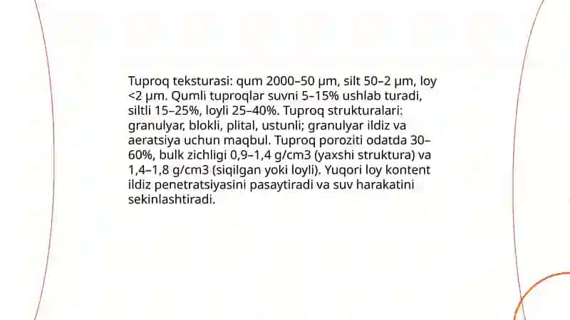 Mahalliy tuproq turlari va unumdorligini oshirish choralari 4