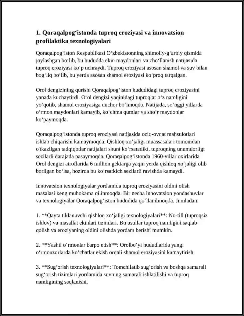 Qoraqalpog‘istonda tuproq eroziyasi va innovatsion profilaktika texnologiyalari 4