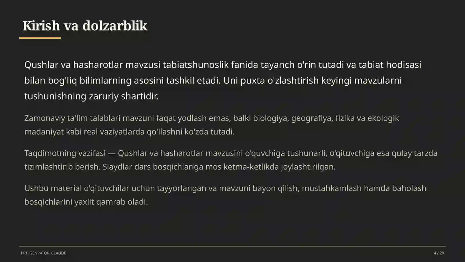Qushlar va hasharotlar (2-sinf) 4