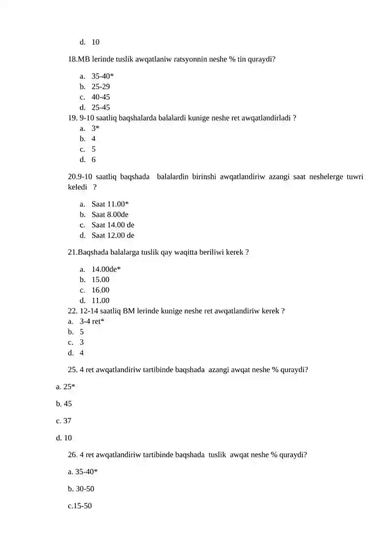 №9 MBM lerinde awqatlaniwga gigienik baha beriw. Mektepte awqatlaniwga gigienik baha beriw 4