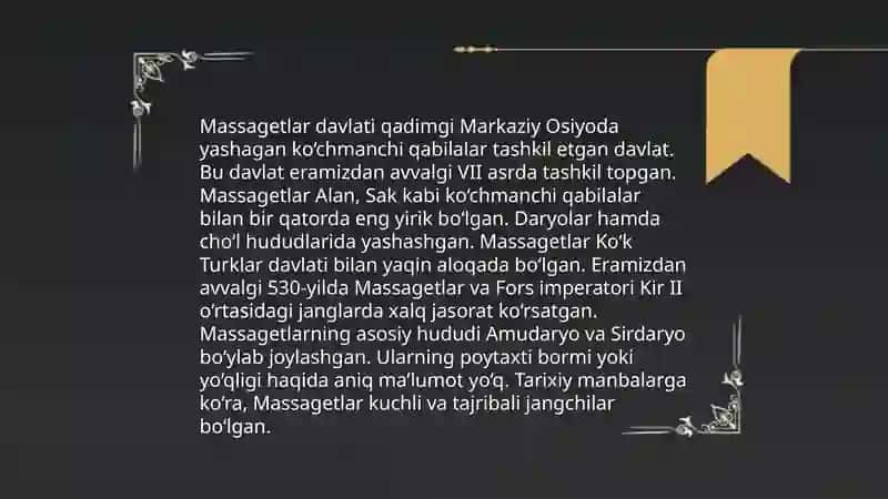 Tomaris va massagetlar davlati 4