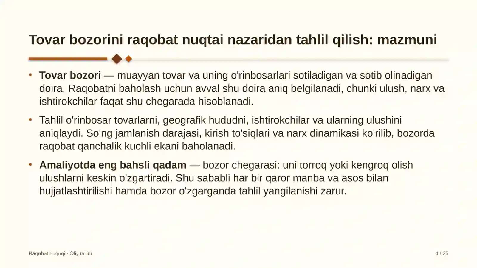 meva sabzavot savdosida tovar bozorini raqobat nuqtai nazaridan tahlil qilish 7988 4