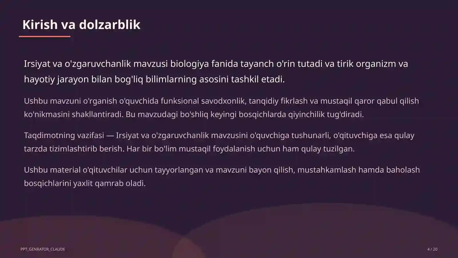 Biologiya (5–11) — o'qituvchilar uchun 4