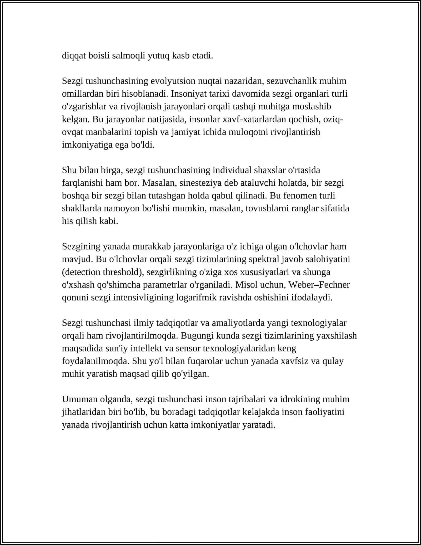 SEZGI VA IDROK, ULARNING FARQI 4