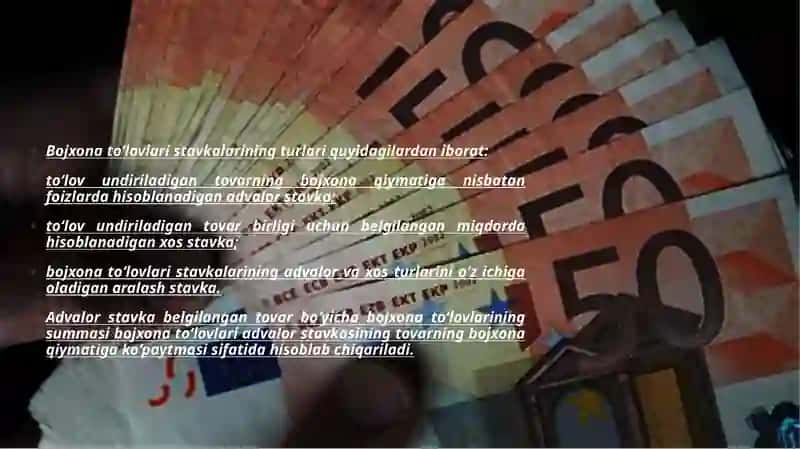 BOJXONA TO’LOVLARI VA ULARNI UNDIRISHNI TASHKIL ETISHNINGUMUMIY ASOSLARI 4