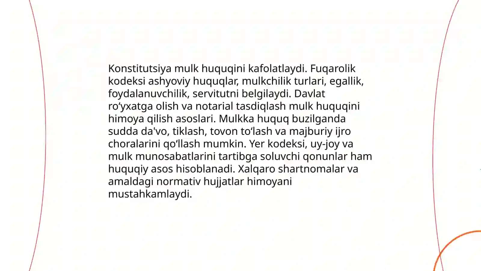 Mulk huquqini ashyoviy huquqlar bilan himoya qilish 4