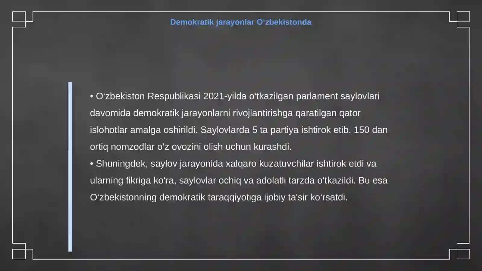 O‘zbekistonda davlat va jamiyat qurilishining yangi bosqichi 4
