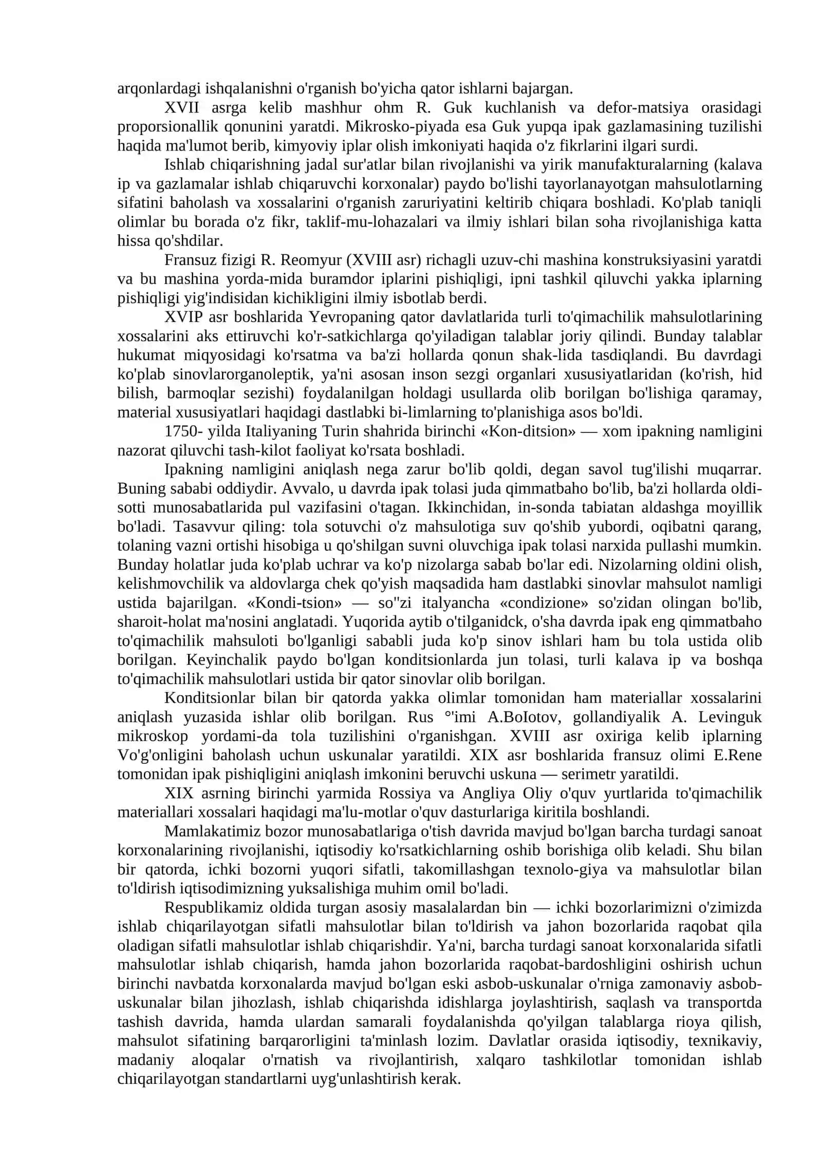 “TIKUVCHILIK MATERIALSHUNOSLIGI” FANIDAN o'quv qo'llanma 4