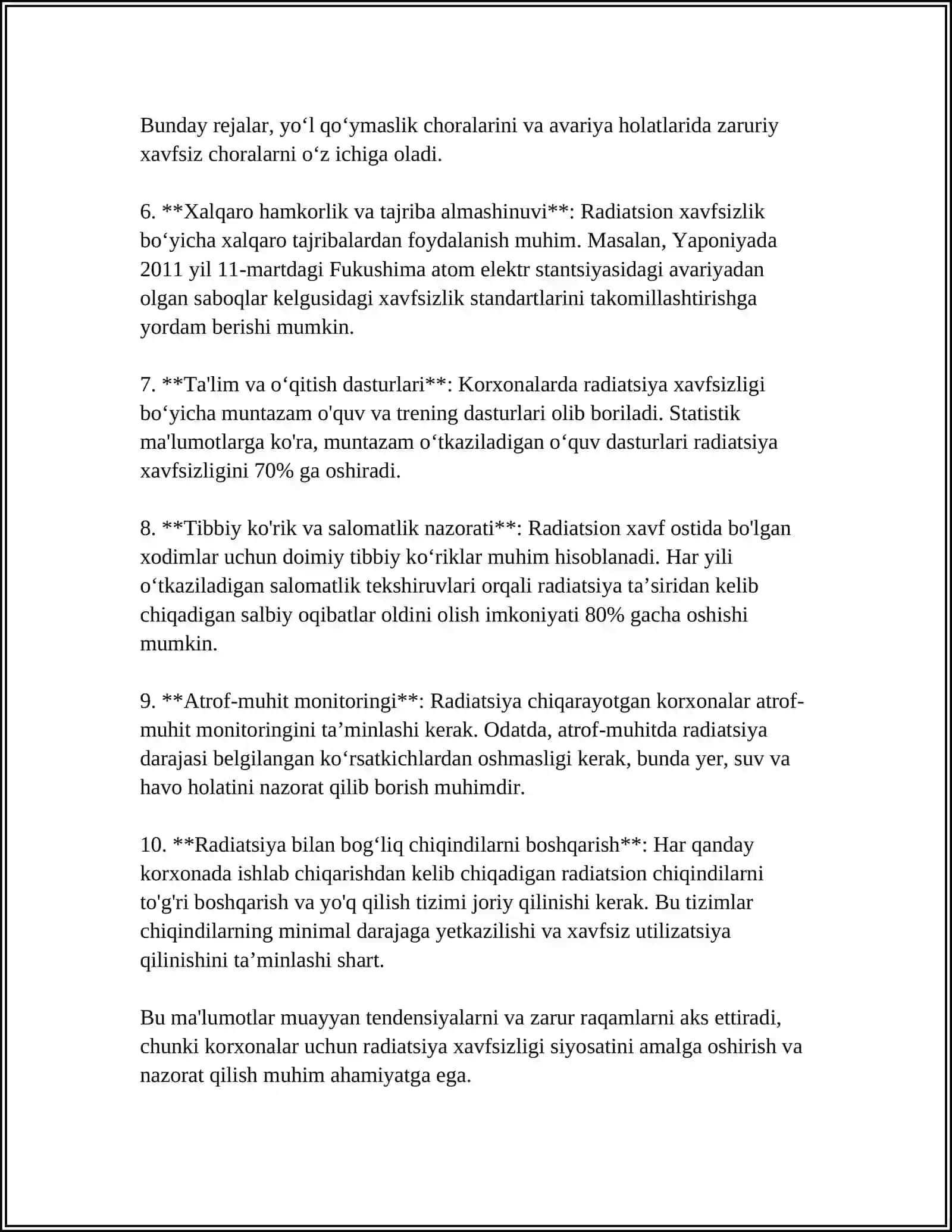 KORXONALARNING RADIATSIYA XAVFSIZLIGI SIYOSATI 4
