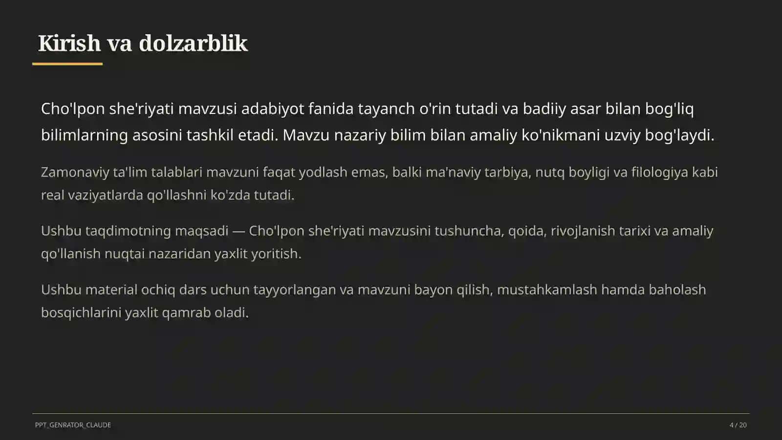 Cho'lpon she'riyati (7-sinf) 4