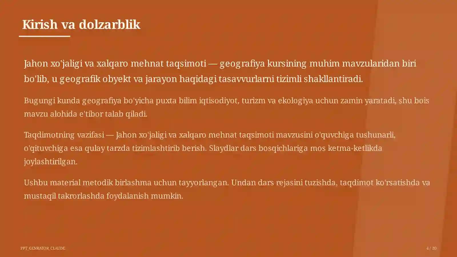 Jahon xo'jaligi va xalqaro mehnat taqsimoti (10-sinf) 4