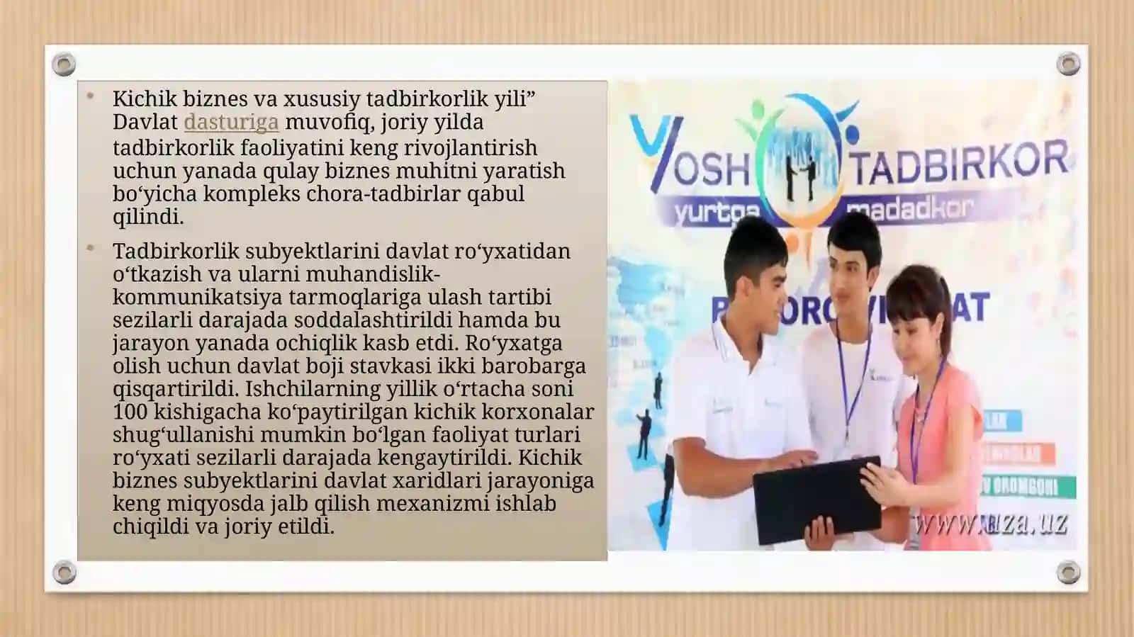 Yangi oilaviy va kichik biznes tadbirkorlik faoliyati natijalaridan foydalanish va ularga nisbatan mulk huquqi 4