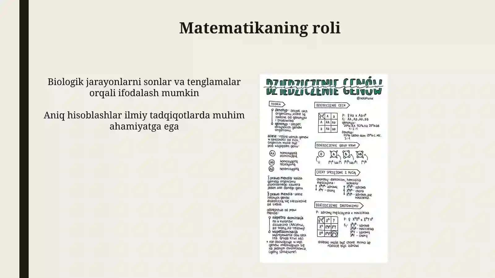 Biologiya va Tibbiyotda matematika 4