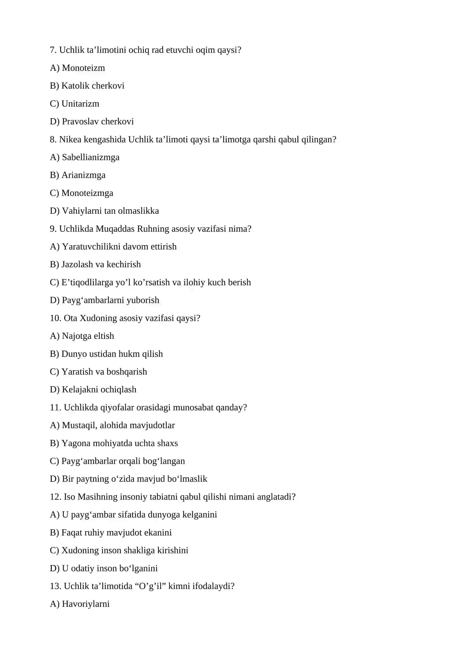 Xristianlik ta’limotida Yakka xudoning uch qiyofasi haqidagi ta'limot 4