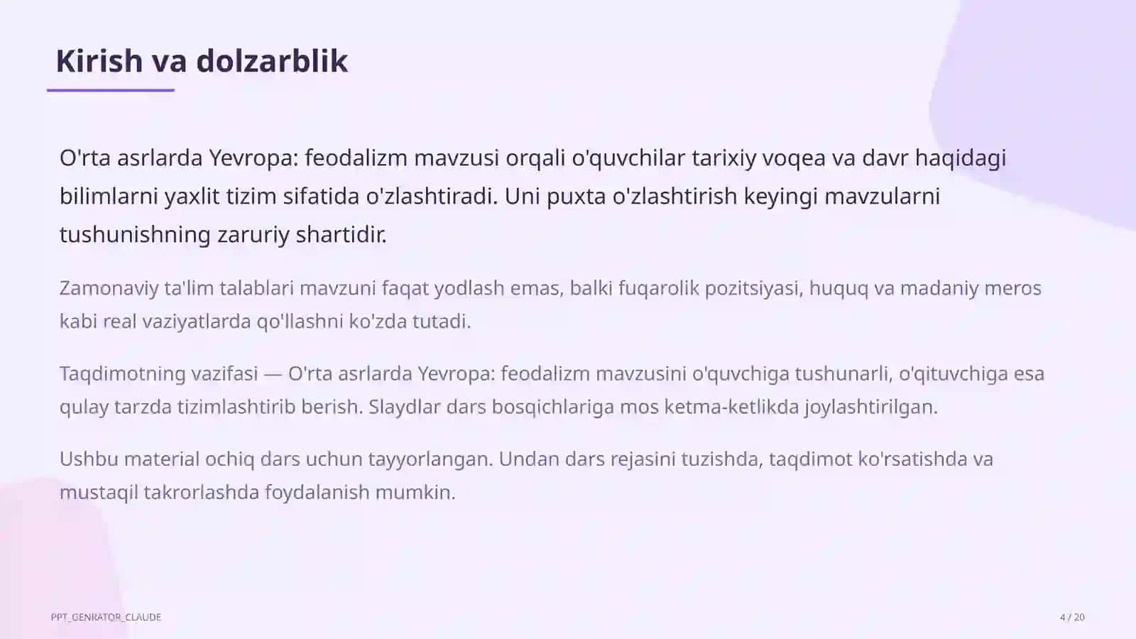 O'rta asrlarda Yevropa: feodalizm (7-sinf) 4