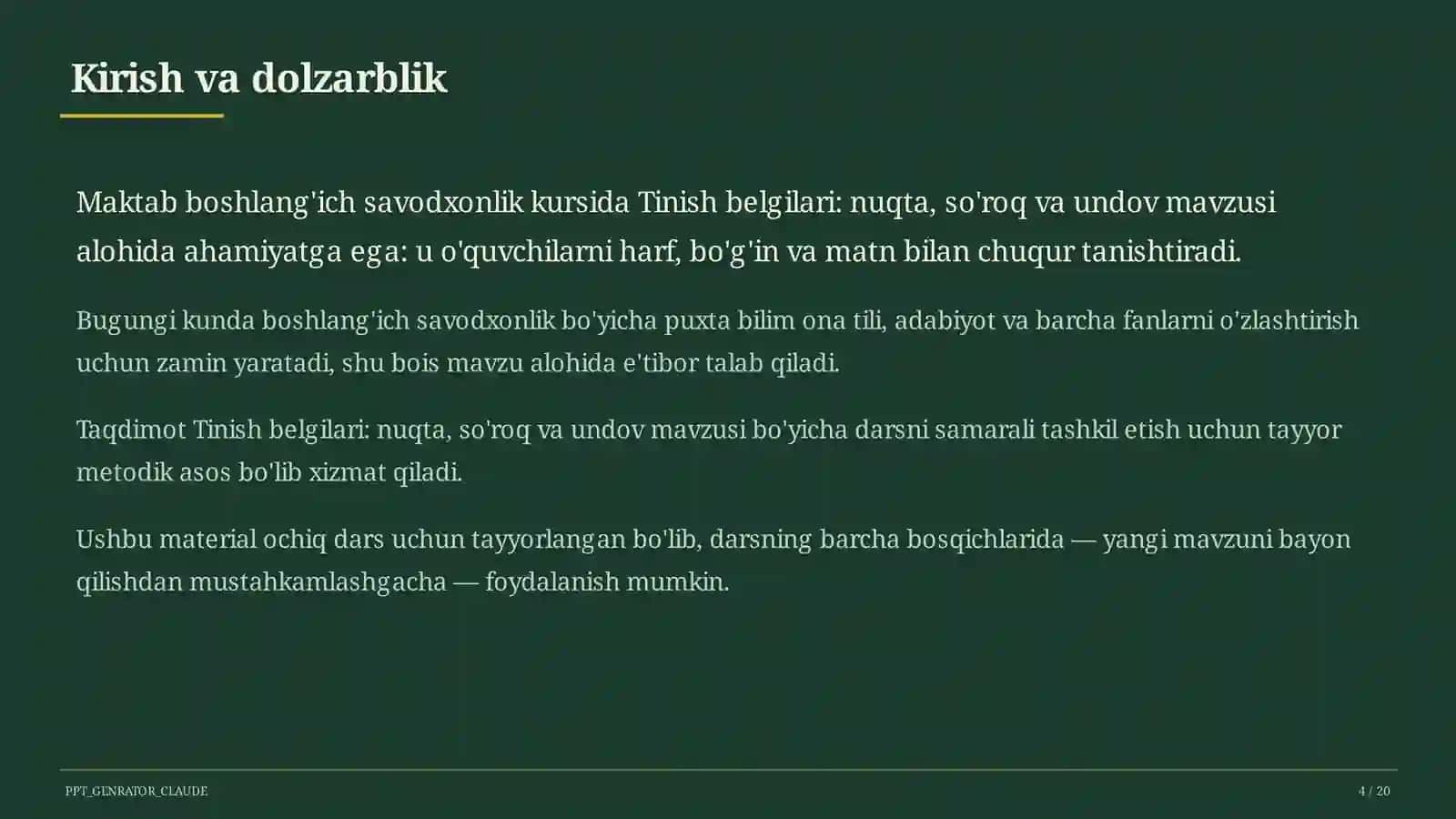Tinish belgilari: nuqta, so'roq va undov (2-sinf) 4