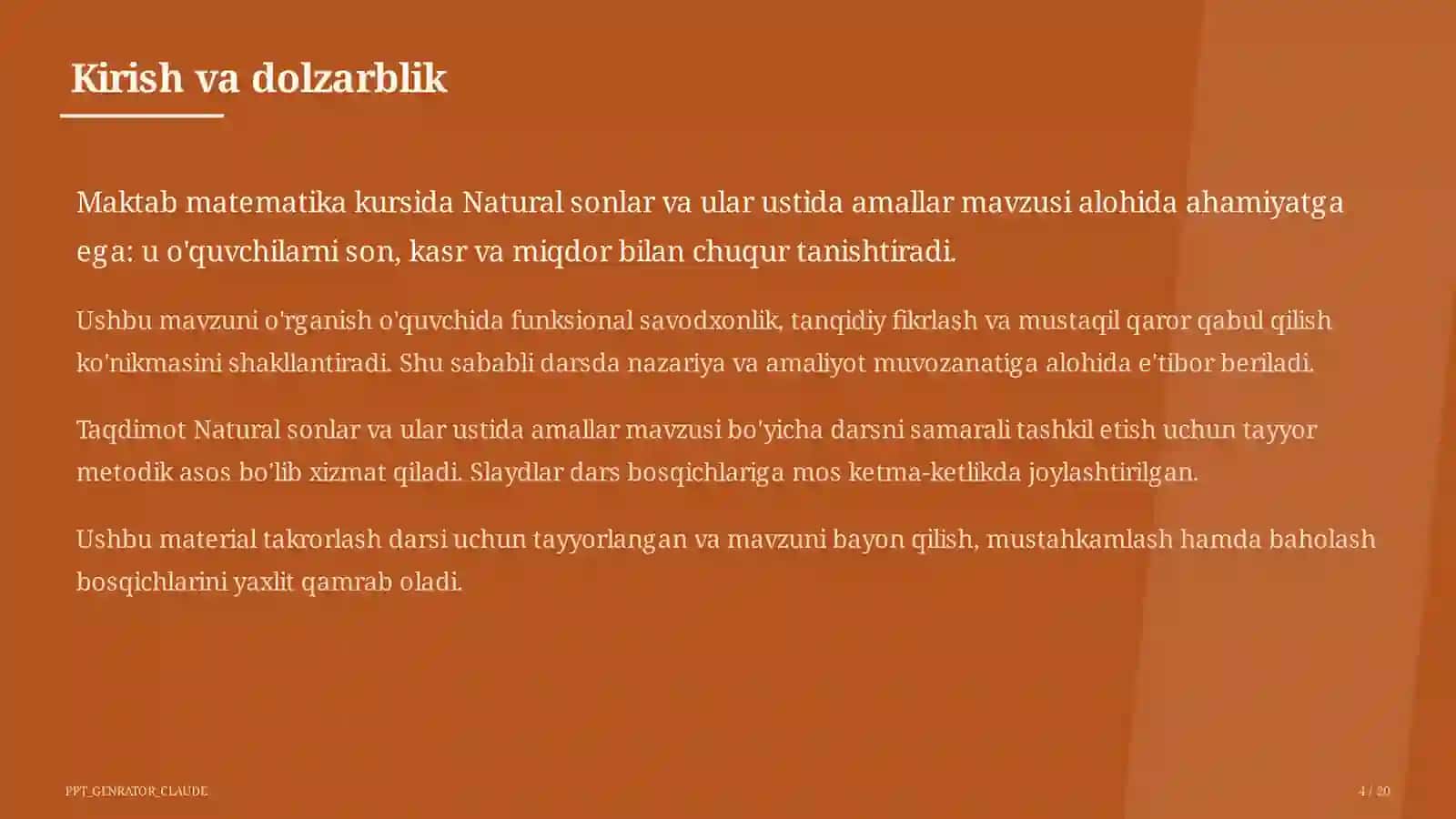 Natural sonlar va ular ustida amallar (5-sinf) 4