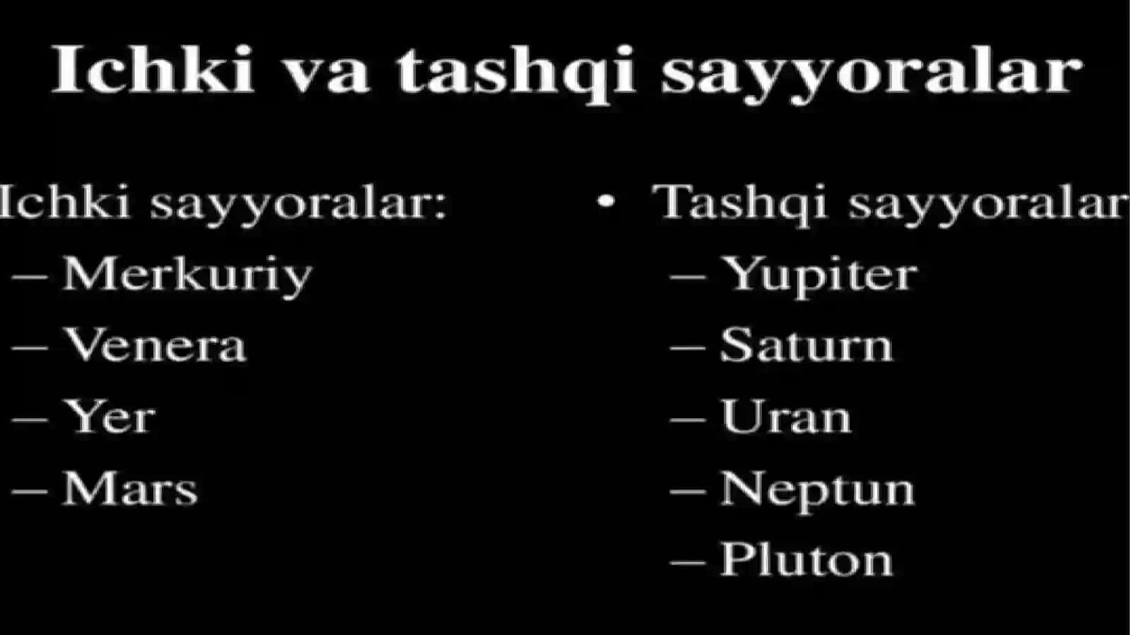 Quyosh sistemasi va sayyoralar va ularning tuzilishi 4
